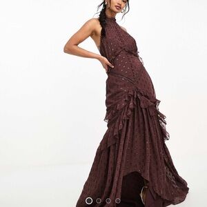 ASOS Brown Backless Dress